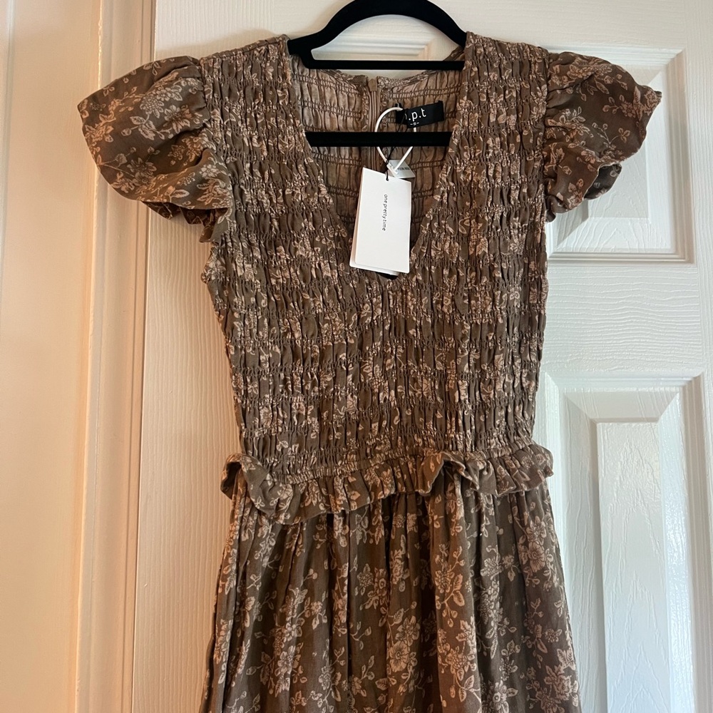 OPT o.p.t. Brown Floral Phoebe Dress NWT - Picture 3 of 8